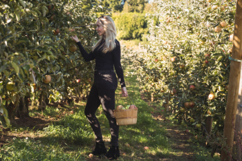 Female farmer collecting apples Free Photo