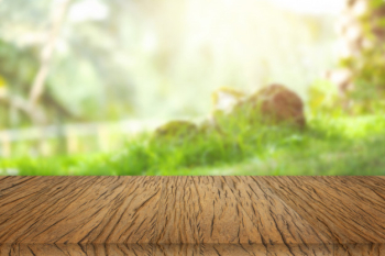 Wooden table, view background for design. Free Photo