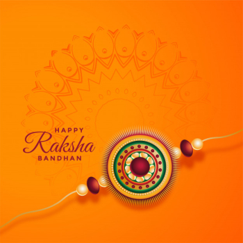 Raksha bandhan festival card with decorative rakhi Free Vector