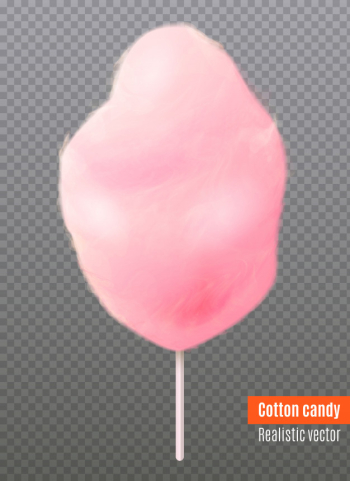 Realistic cotton candy transparent background Free Vector