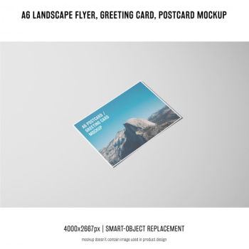 Landscape flyer, postcard, greeting card mockup Free Psd