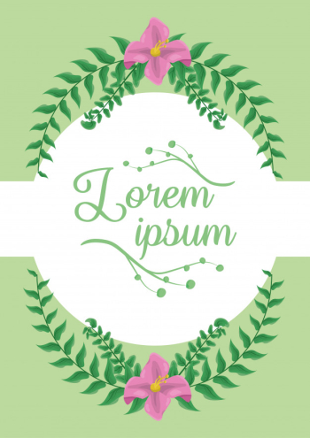 Frame of green leaves, template to customize with space to add text Free Vector