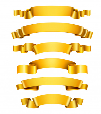 Realistic golden ribbons Free Vector