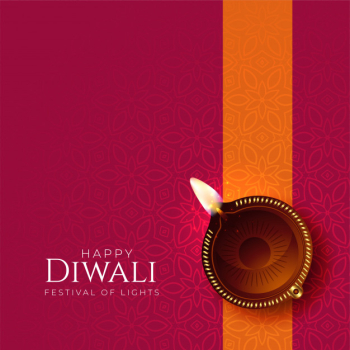 Happy diwali diya background with diya decoration Free Vector