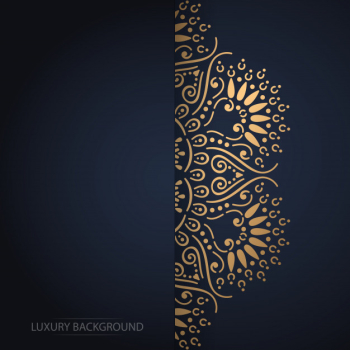 Gold vintage greeting card on a black background Free Vector