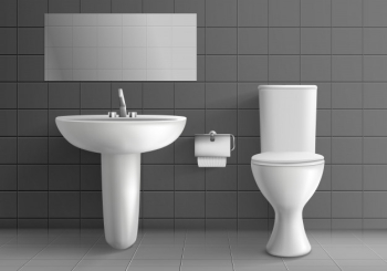 Modern toilet room interior Free Vector