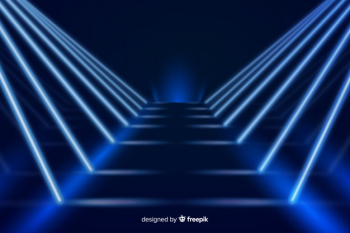 Neon lights stage background Free Vector
