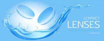 Contact lenses on water splash Free Vector
