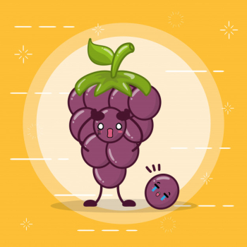 Happy kawaii berry emojis Free Vector