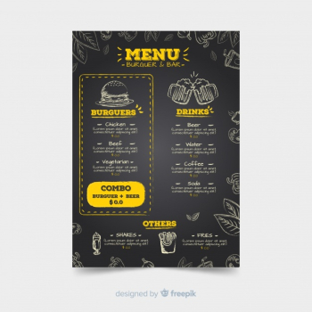 Restaurant menu template with chalkboard style Free Vector