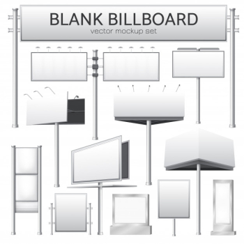 Blank billboard mockup for advertisement Free Vector
