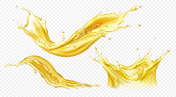 Realistic splash of juice or yellow water Free Vector