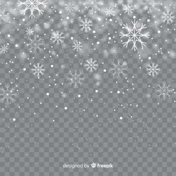 Realistic falling snowflakes in transparent background Free Vector