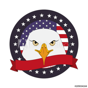 american bald eagle circular emblem design