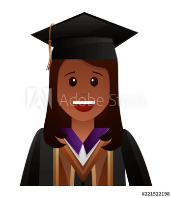 smiling graduate woman portrait character