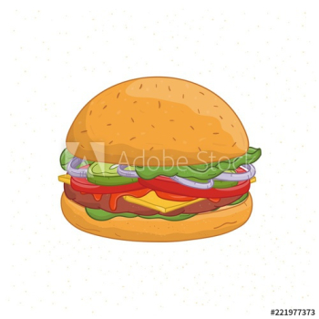Delicious burger isolated on white background