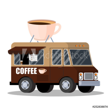 Street truck with coffee