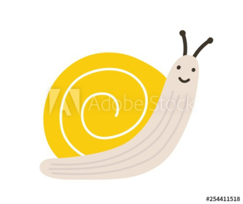 Adorable little smiling snail