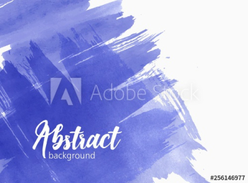 Stylish artistic watercolor background or backdrop with paint trace, chaotic brush strokes, stain, smudge of vibrant blue color
