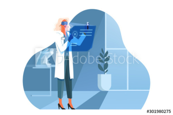Vector illustration for idea of innovative healthcare and medical research