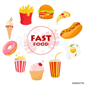 Fast food concept set
