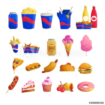 Fast food and drinks set