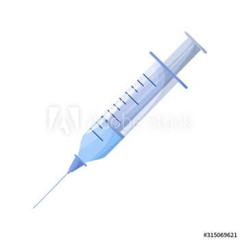 Syringe with blue liquid