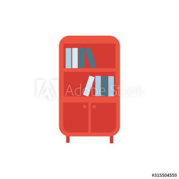 wooden shelving with books furniture icon