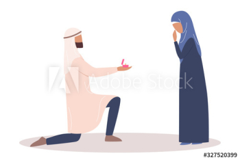 Modern muslim couple on a date