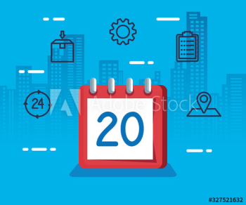 delivery logistic service with calendar and icons design