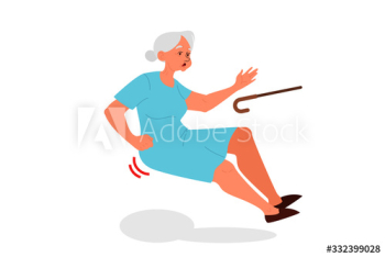 Retired women falling down
