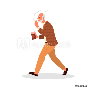 Old person smoking