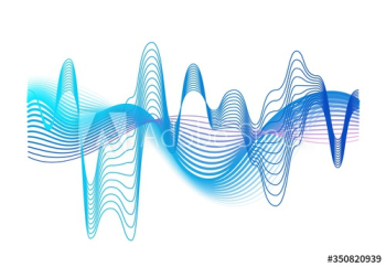 Colorful realistic sound waves amplitude vector graphic illustration