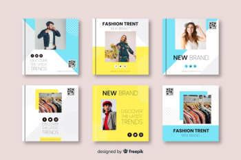 Fashion banner templates for social media Free Vector