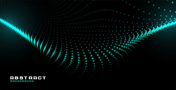 Glowing abstract particle wave technology background Free Vector