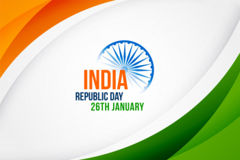 Elegant indian happy republic day design Free Vector