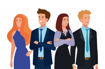 Group of business people avatar character Free Vector