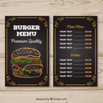 Burger menu chalk design Free Vector