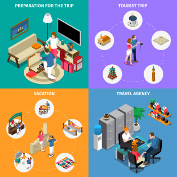 Travel agency illustration concept Free Vector