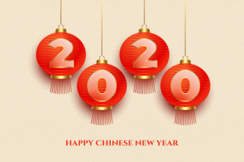 2020 chinese new year lantern style background Free Vector