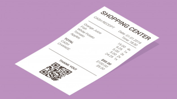 Isometric shop receipt, paper payment bill Free Vector