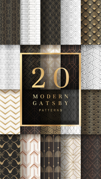 Gatsby patterned banner Free Vector