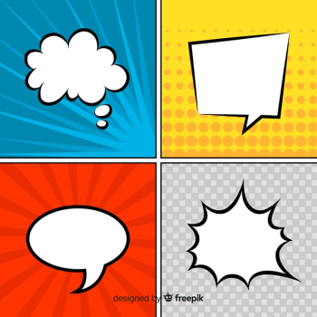 Comic speech bubbles colorful collection Free Vector
