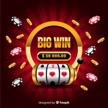 Big win slot concept in realistic style Free Vector