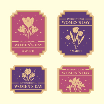 Vintage women's day label collection Free Vector