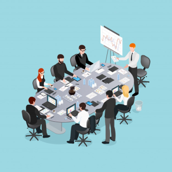 Office conference isometric design Free Vector