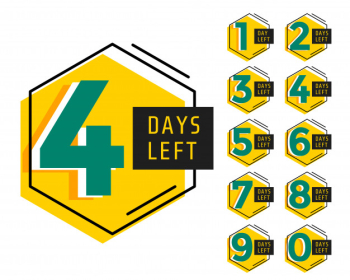 Modern number of days left countdown timer Free Vector