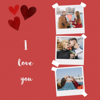 Valentines day instant photos mockup Free Psd