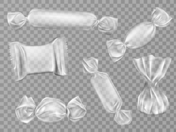 Transparent candy wrappers set isolated clip art Free Vector