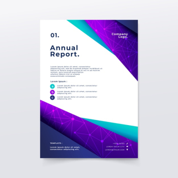 Annual report template in abstract style Free Vector